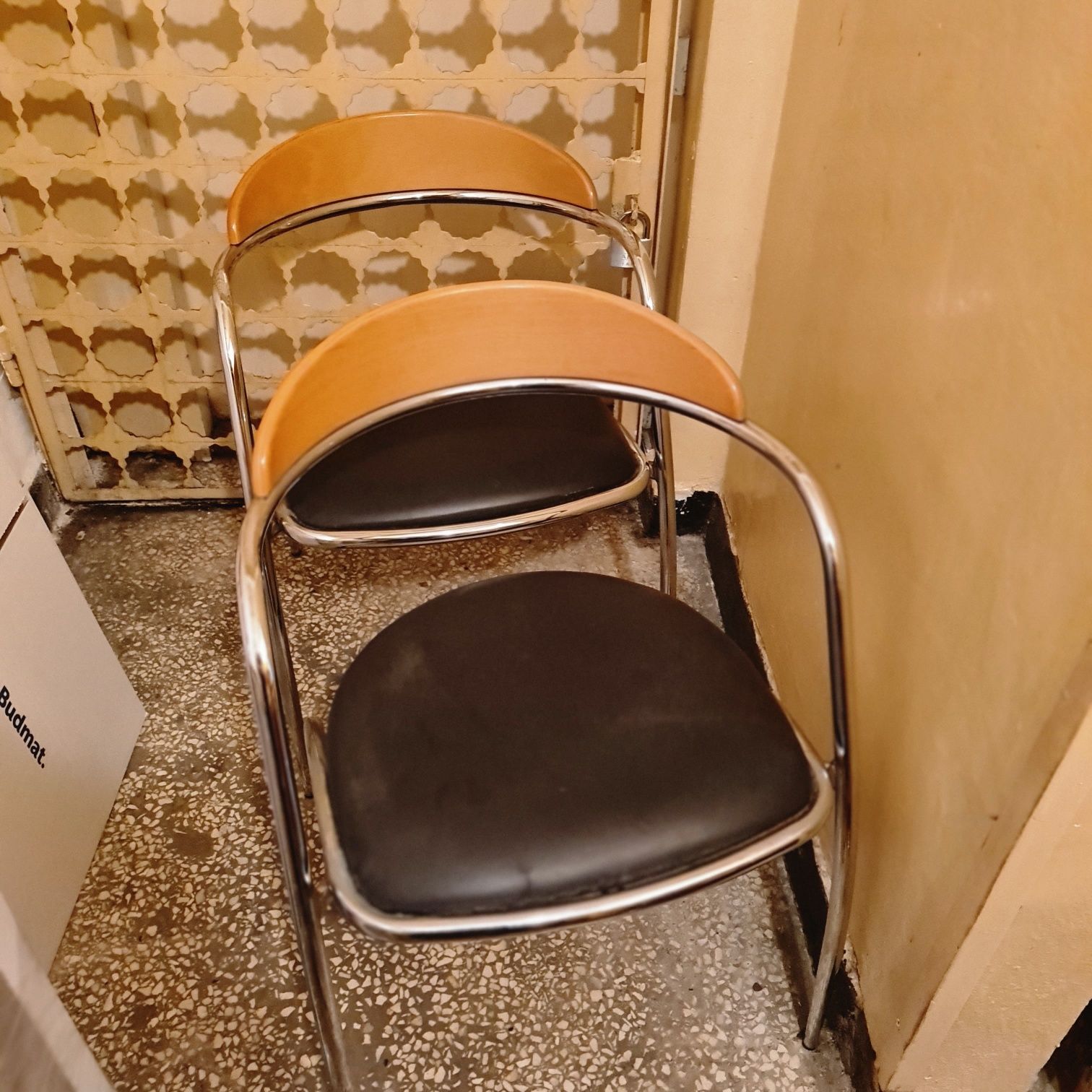 Krzesła bauhaus,chrom,marki Effezeta ,Włochy lata 80,mid century