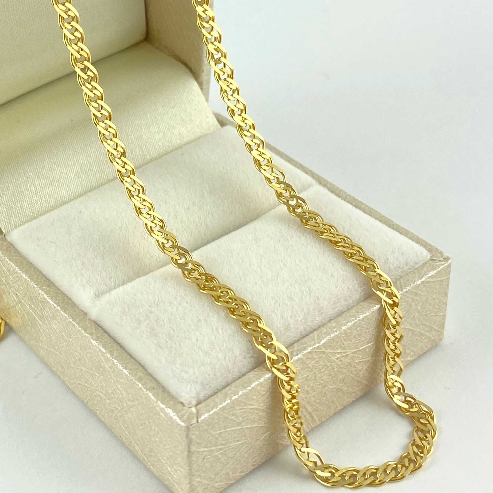 ZŁOTY łańcuszek splot "MONA LISA" pełna 3 mm PR. 585 (14K) dł. 50 cm