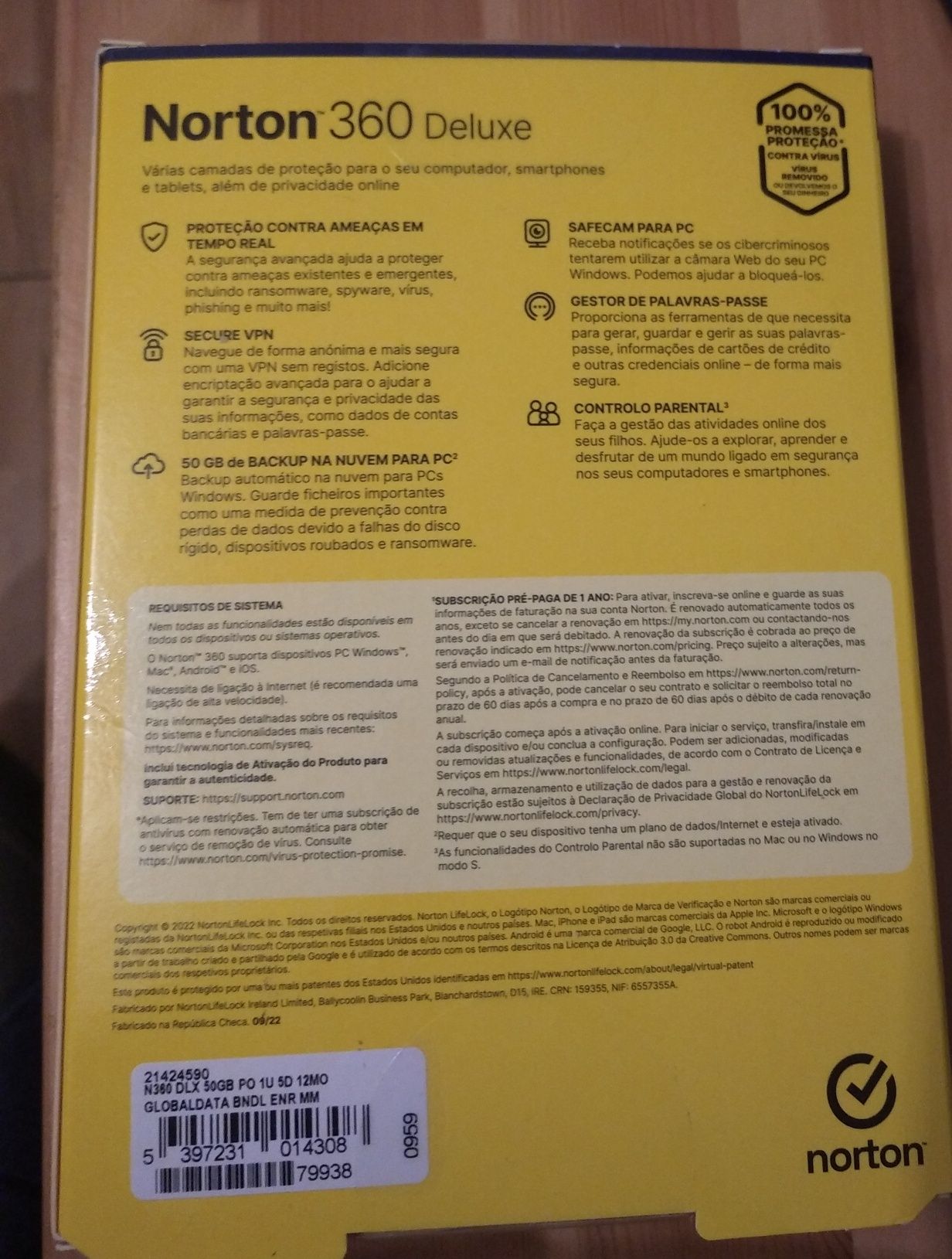 Norton 360 Deluxe - 5 Dispositivos - SELADO