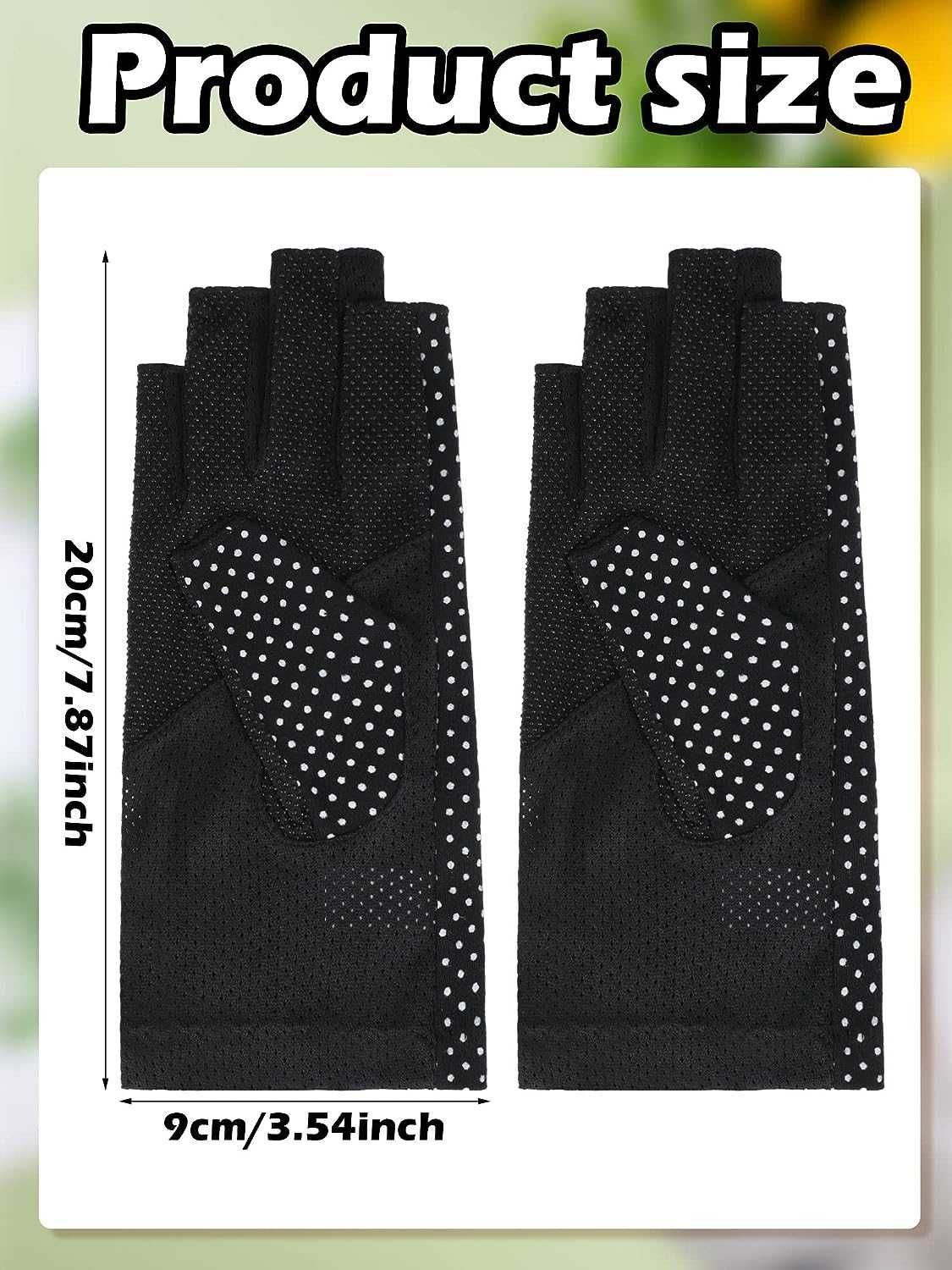 3 pares de luvas protecção UV manicure condução ciclismo caminhadas