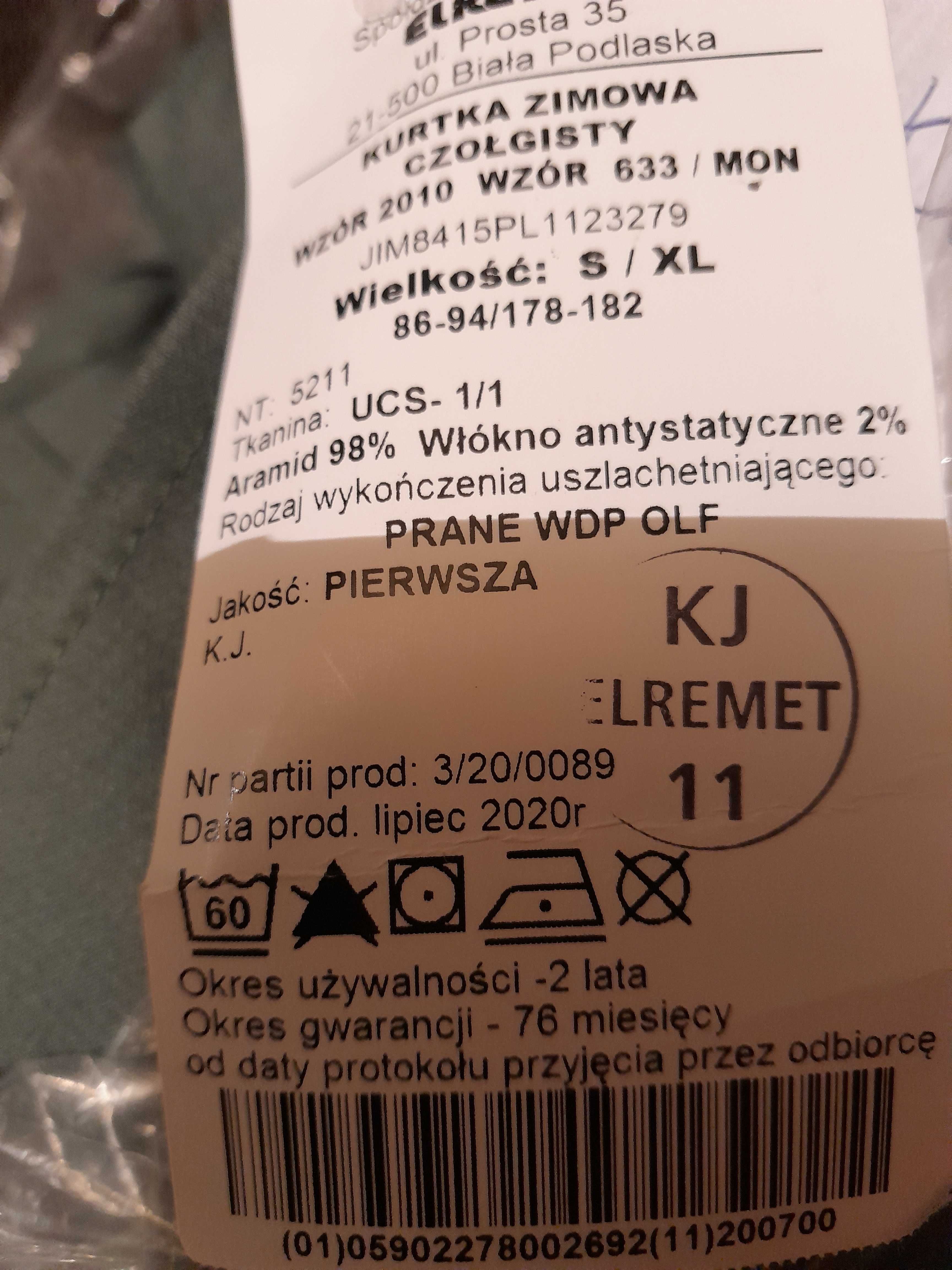 Kurtka czołgisty 633 mon, S/XL nowa