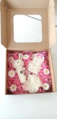 zestaw giftbox dla dziewczynki babyshower prezent różowy upominek