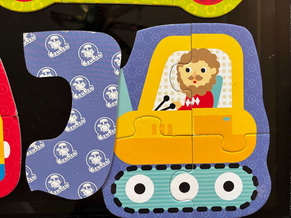 2 ZESTAWY puzzlI pojazdy Trefl i UKŁADANKA  - Pojazdy