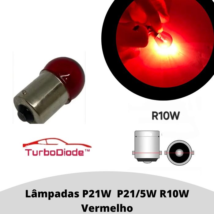 Lâmpadas P21W P21/5W R10W R5W vermelho