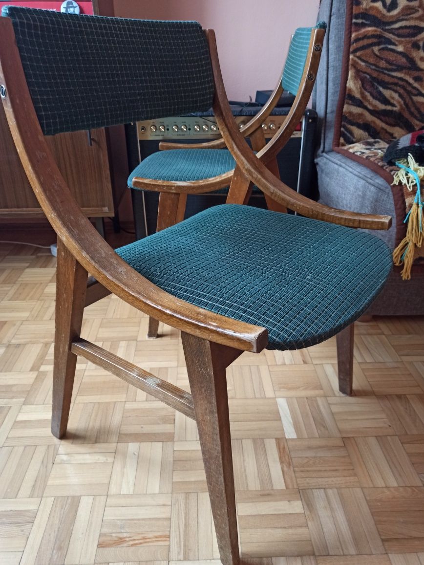 Kąplet krzeseł model,, skoczek" lata 70 ,6 szt.