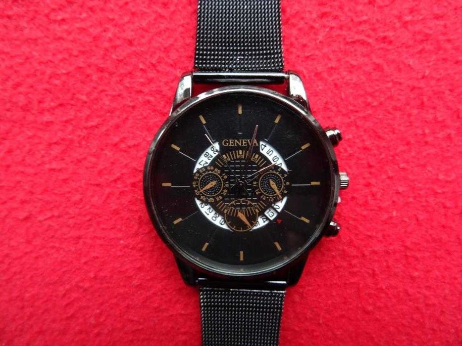 Zegarek męski GENEVA – czerń i złoto