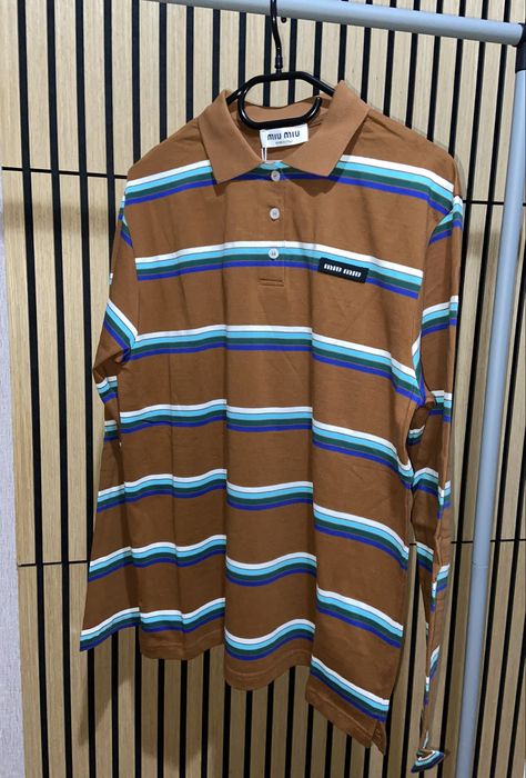 Поло у смужку miu miu