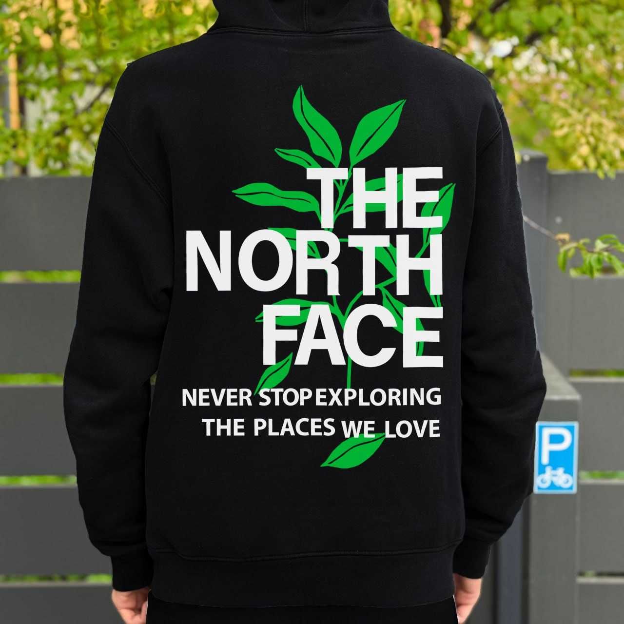 ХС С М Л ХЛ - The North Face Stallker - Худи черное - Биг Лого - ТНФ
