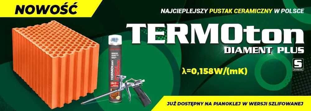 Cegła pustak Porotherm 25 P+W kl.10 Termoton Owczary dost. Płock