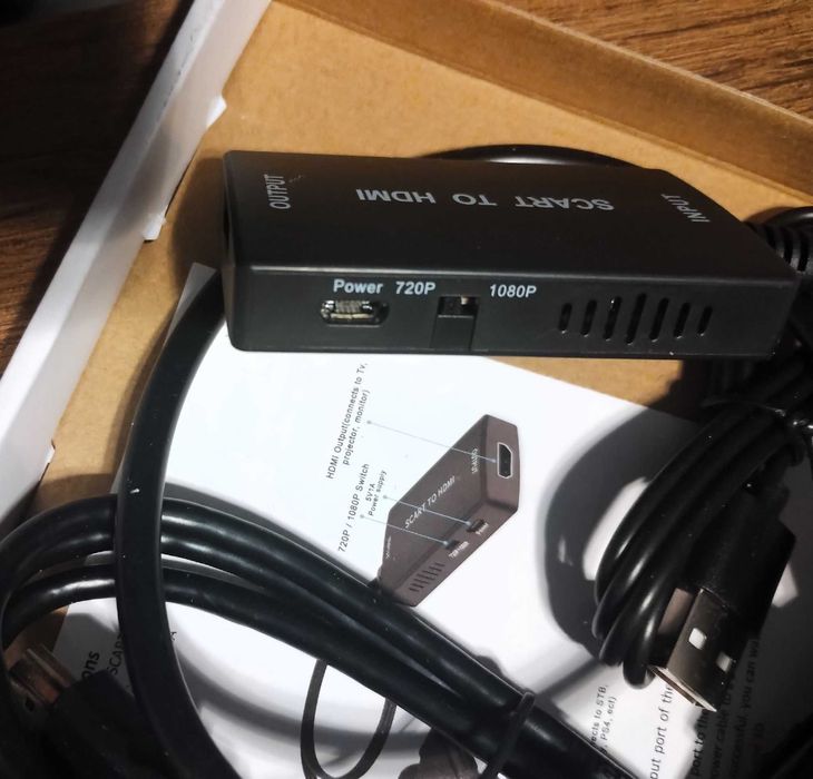 Konwerter adapter wideo SCART na HDMI HD