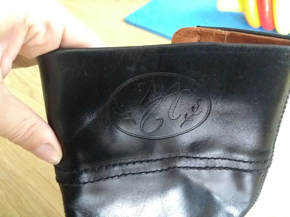 Skórzane kozaki Zara oficerki rozmiar 28