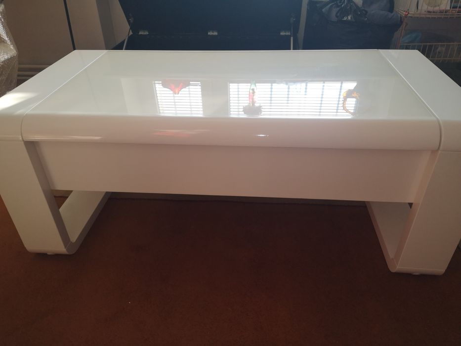 Ława biała prostokątna składana