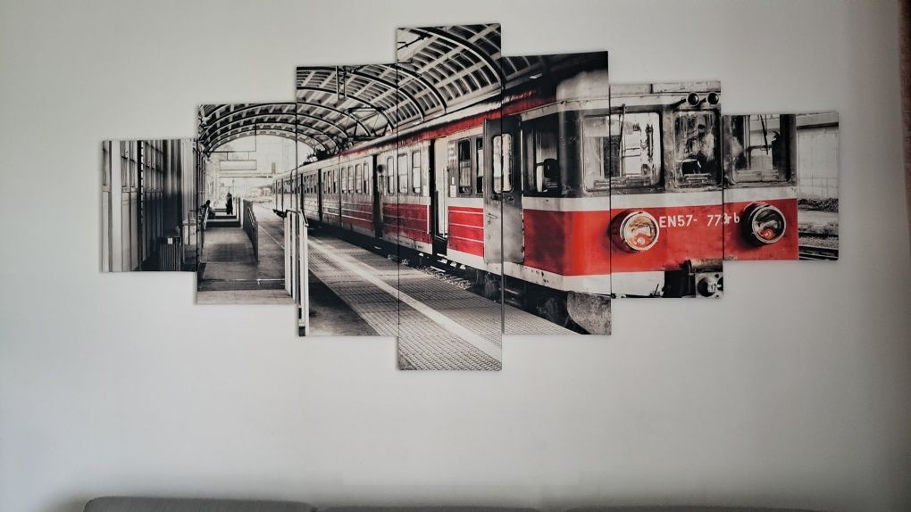 Obraz pociąg dworzec pkp 3d 214 cm x100cm