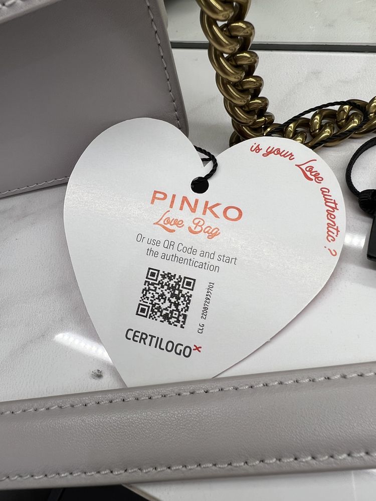 Pinko Love Classic Icon Vitello Seta  оригінал пінко біла сумка