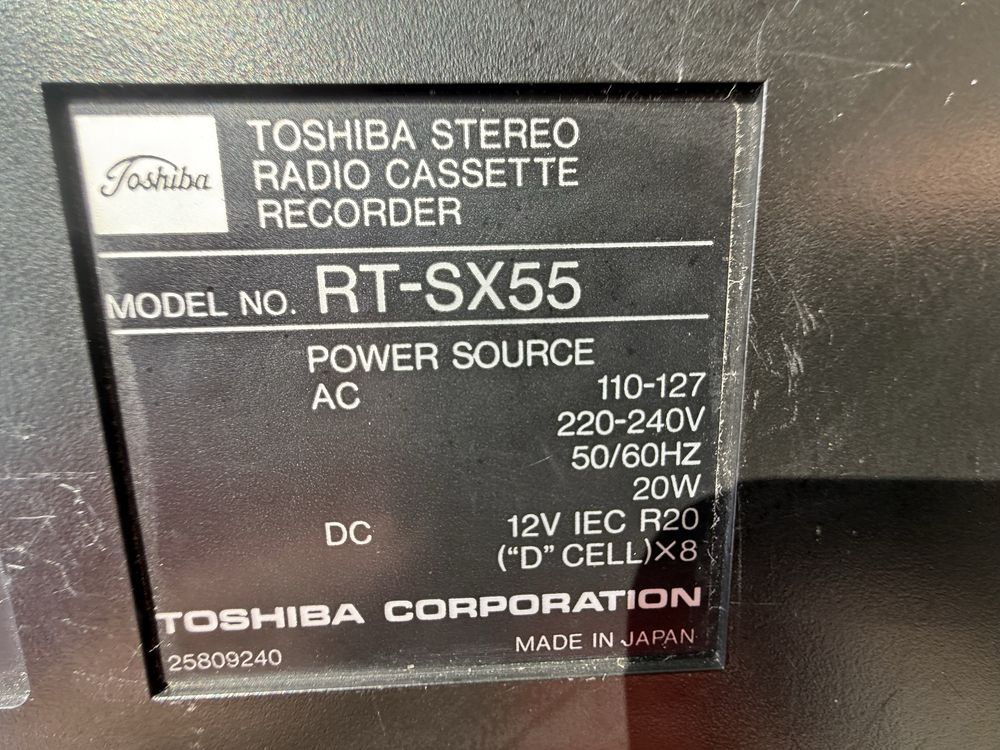 Продам магнитолу TOSHIBA RT-SX55
