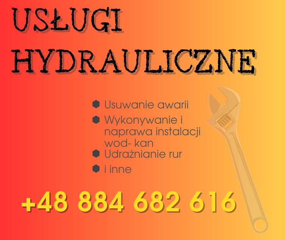 HYDRAULIK Usługi hydrauliczne Awarie UDRAŻNIANIE Darmowa wycena