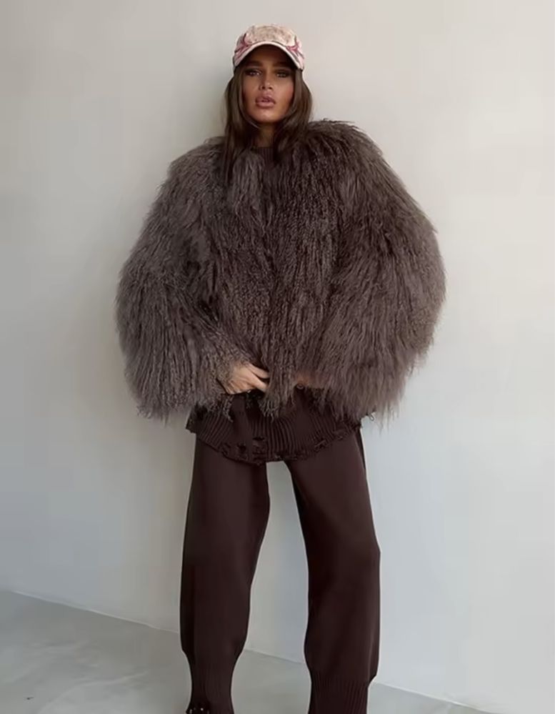 Kontantto futro kurtka lama niwosc xs-xl