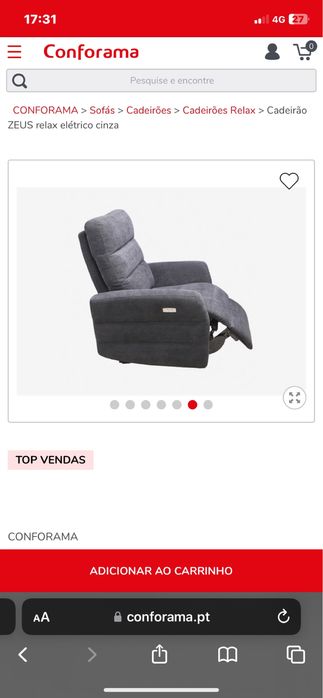 Cadeirao relax conforama zeus