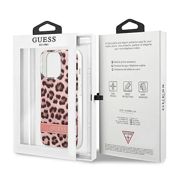 Etui Guess Leopard na iPhone 13 Pro / iPhone 13 - różowe