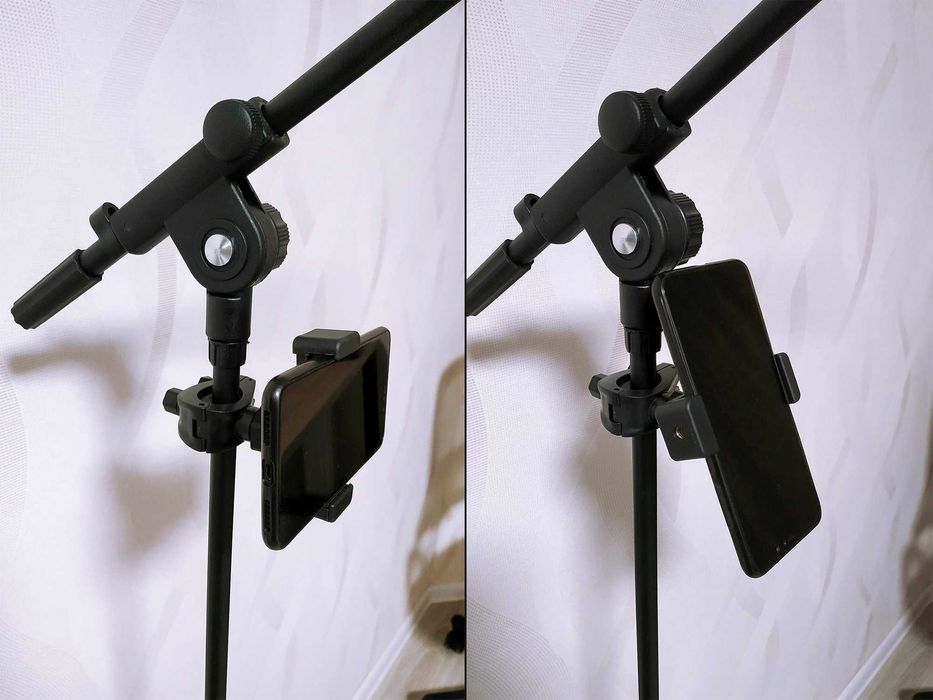 Держатель смартфона Крепление телефона на микрофонную стойку, пюпитр