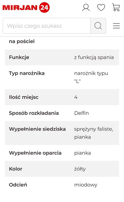 Narożnik nowy z funkcją spania