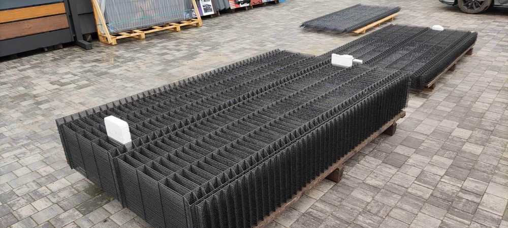 Ogrodzenie panelowe. Panel 3D ocynk +kolor, podmurówka, słupek, obejmy