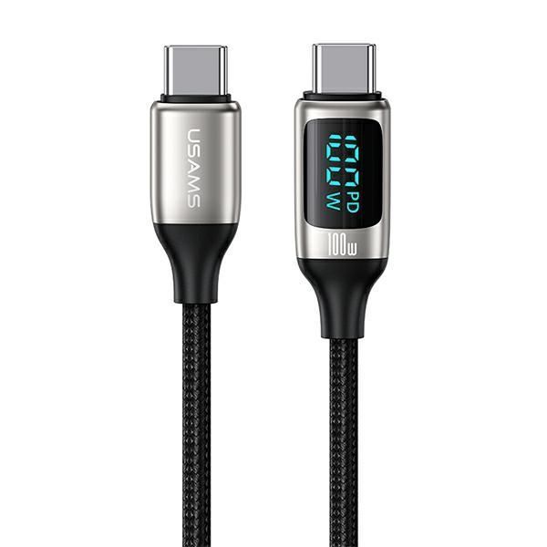 Kabel USB-C/USB-C Usams U78, 100W, 1.2m, Biały, LED