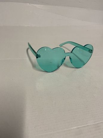 Imprezowe okulary niebieskie w kształcie serca