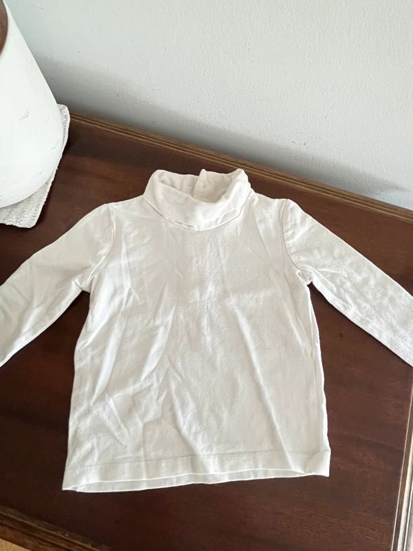 Camisola de Algodão com gola  Branca 74cm