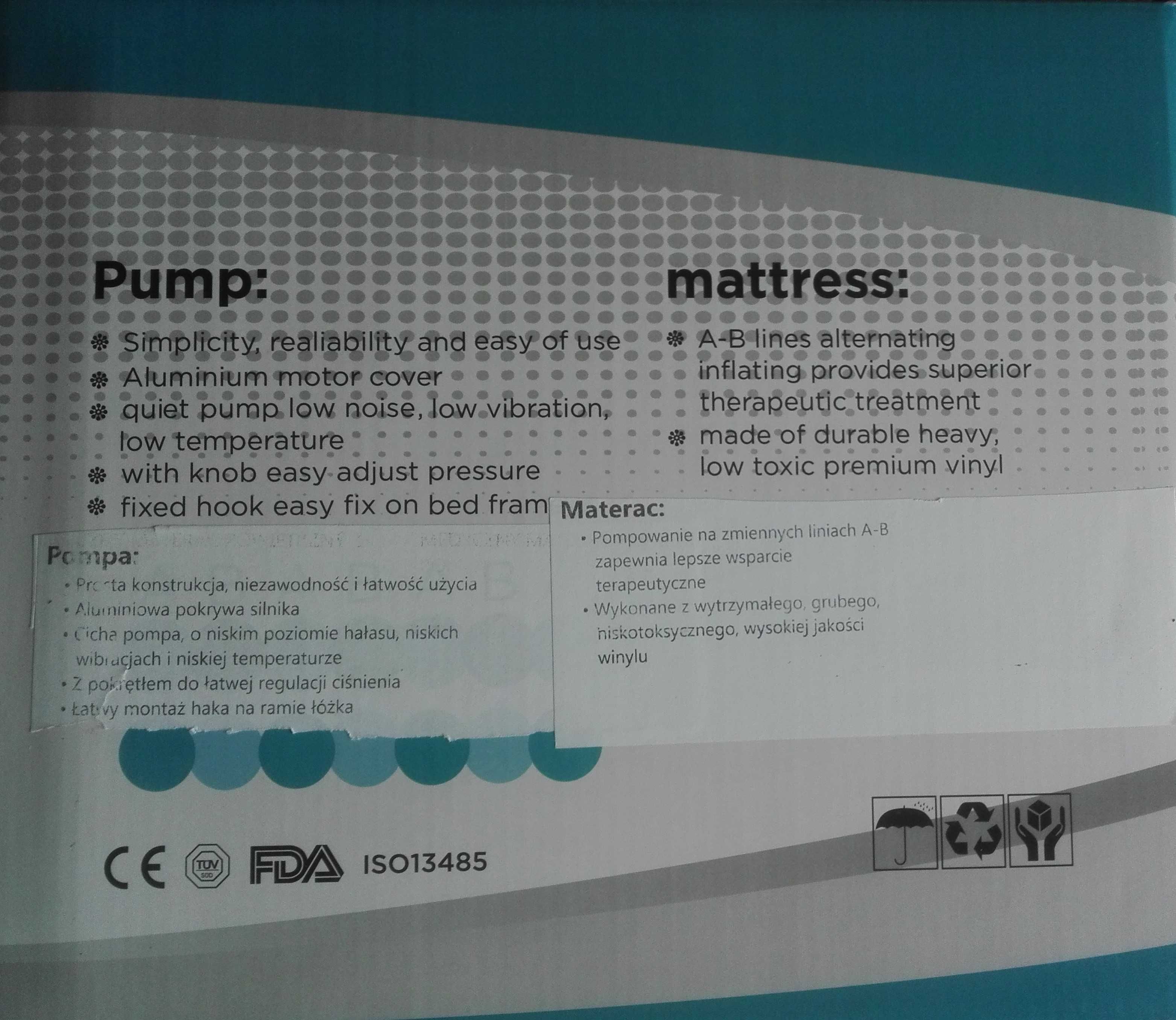 Materac przeciwodleżynowy rurowy HF6002