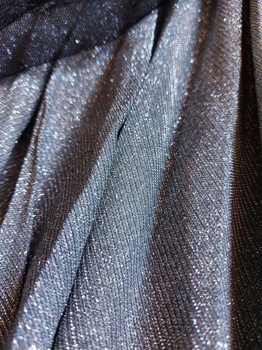 Sinsay spódnica maxi plisowane srebrna srebrno czarna nowa xs s 34 36