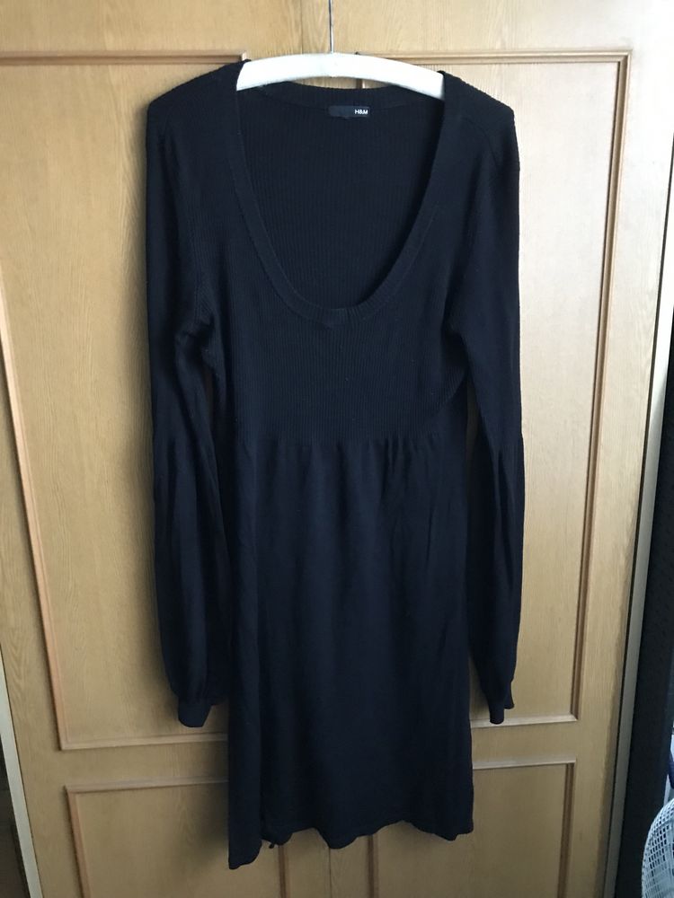 Długa czarna sukienka damska H&M