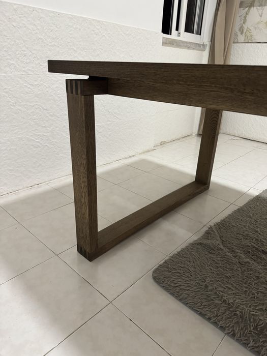 Mesa, chapa de carvalho velatura castanha