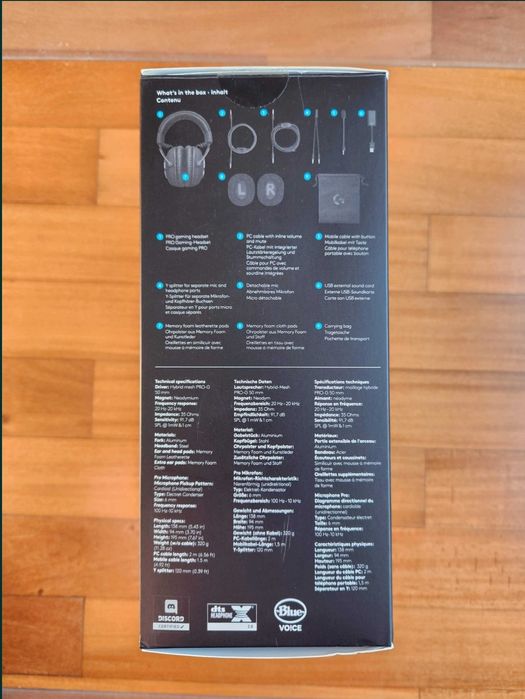 Auscultadores USB Logitech G PRO X com Microfone Blue VO!CE