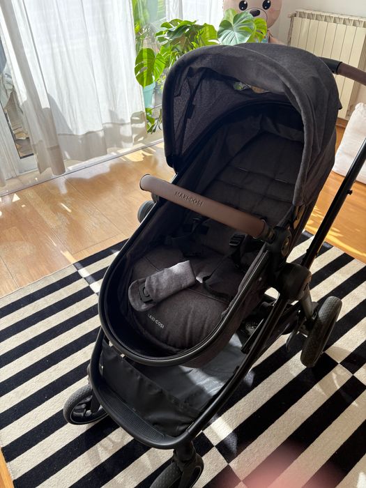 Conjunto Maxi-Cosi Cadeira+ Carrinho bebé + Isofix + Espreguiçadeira