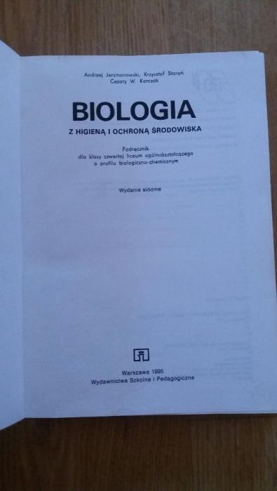 Biologia dla klasy IV 1995