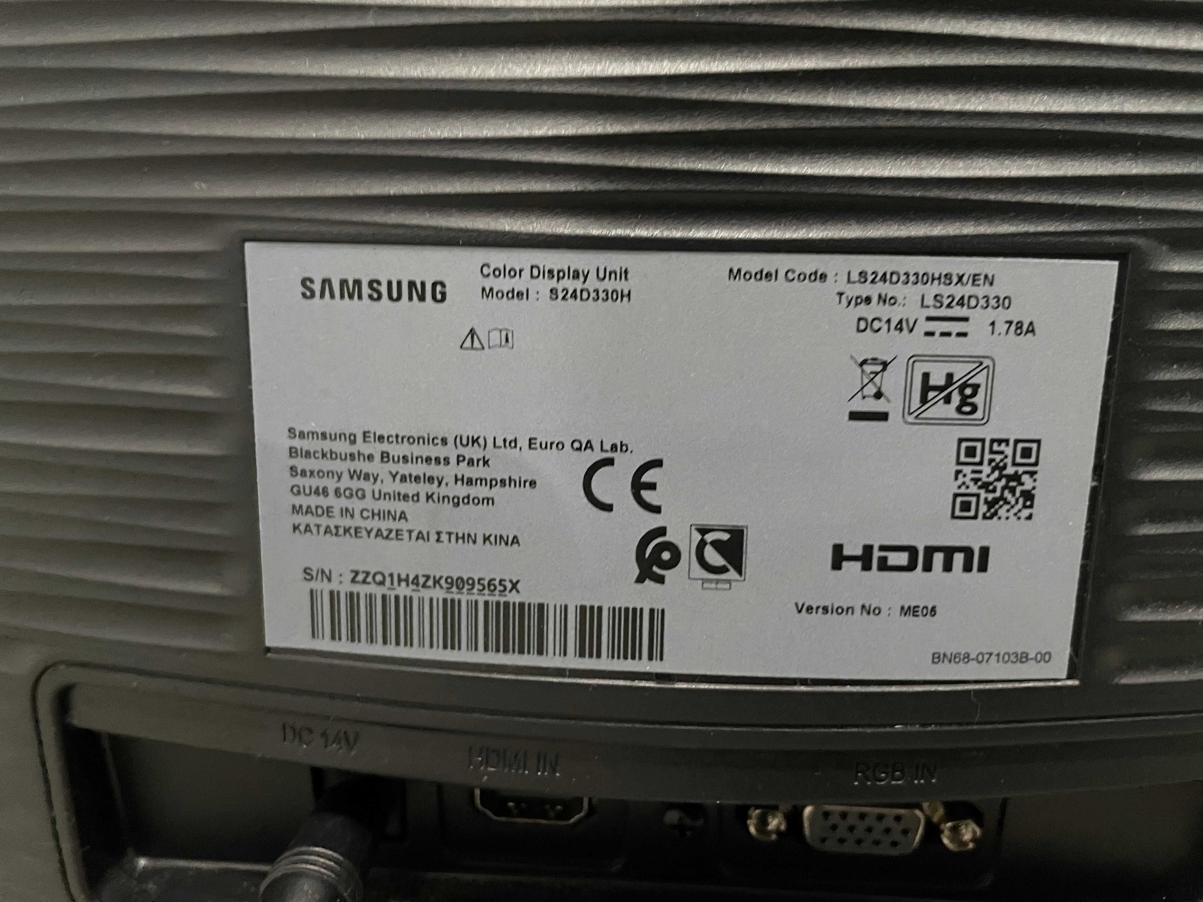 Monitor Samsung LS24D330HSX/EN