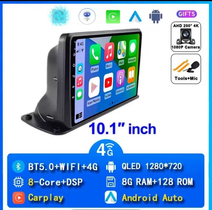 10.1 дюймовый автомобильный андроид/магнитола с SIM