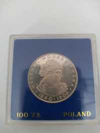 Srebrna moneta kolekcjonerska 100 złotych H. Modrzejewska.