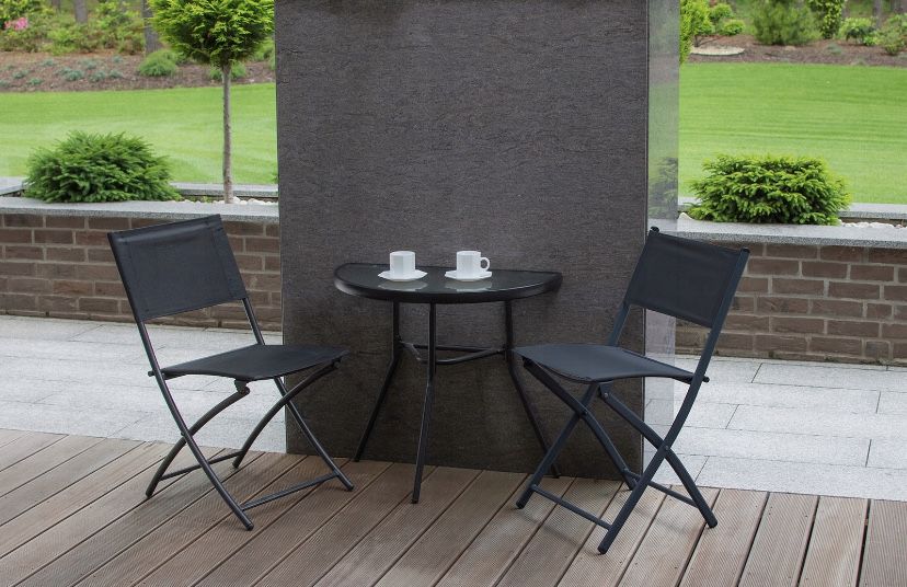 Zestaw mebli ogrodowych 2 krzesła stolik ogrodowy kawowy