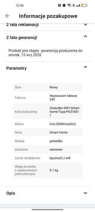 Zdalnie Sterowane Gniazdo SMART Hermetyczne Natynkowe Gwarancja  5 szt