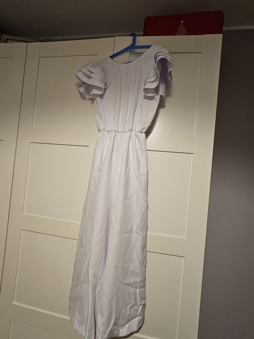 Sukienka komunijna, strój na przebranie, bolerko, wianek, buty, torebk