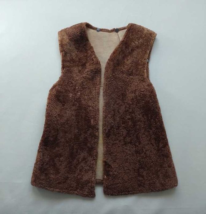 Kamizelka kożuszek baranek podpinka skórzana ciepła