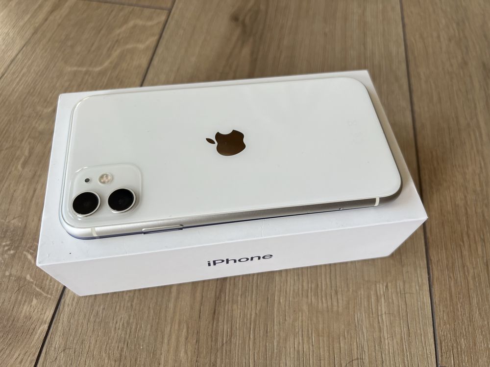 Idealny iPhone 11 64 GB WHITE w PERFEKCYJNYM stanie! BATERIA 99%