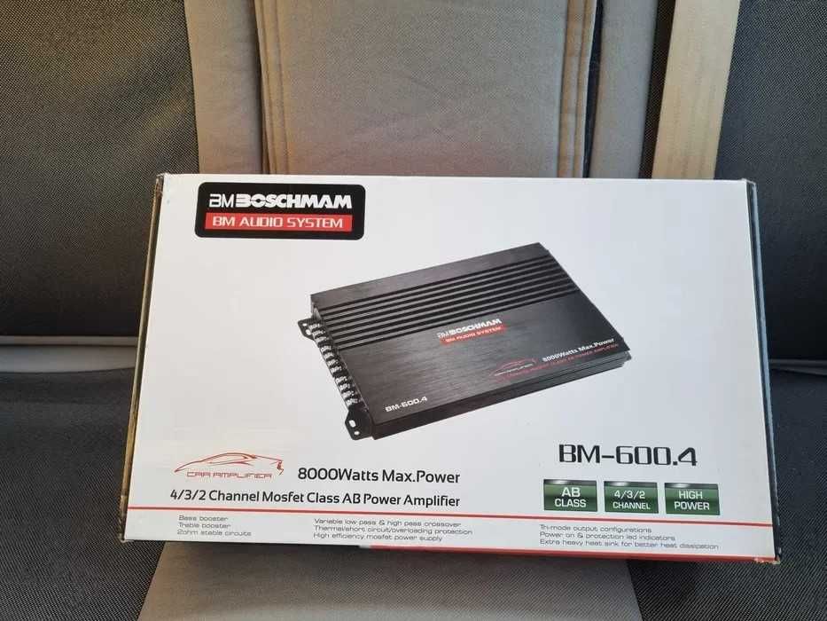 Підсилювач звуку автомобільний 4х канальний boschmann audio bm600