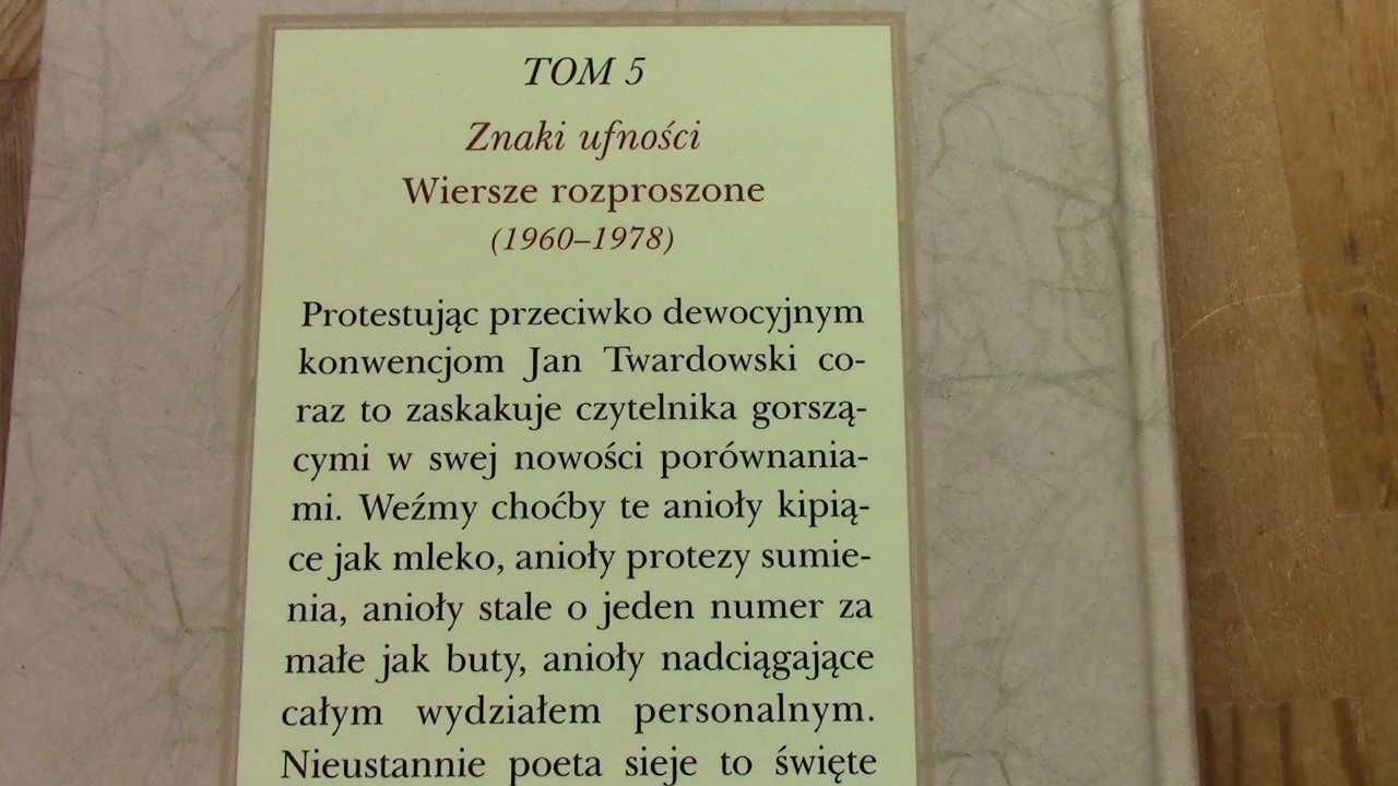 Ks. Jan Twardowski "Utwory zebrane" Tom 5 Znaki ufności