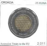 Croácia - 25 Kuna - 2011 - Tratado de Adesão à União Europeia -  Moeda