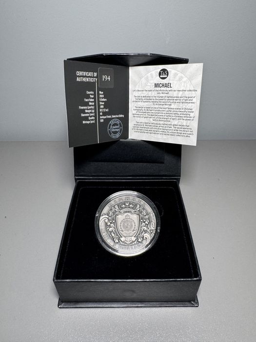 Продам срібну монету T&S Coin — “Michael / Архангел Михаїл” 2 oz, 2024