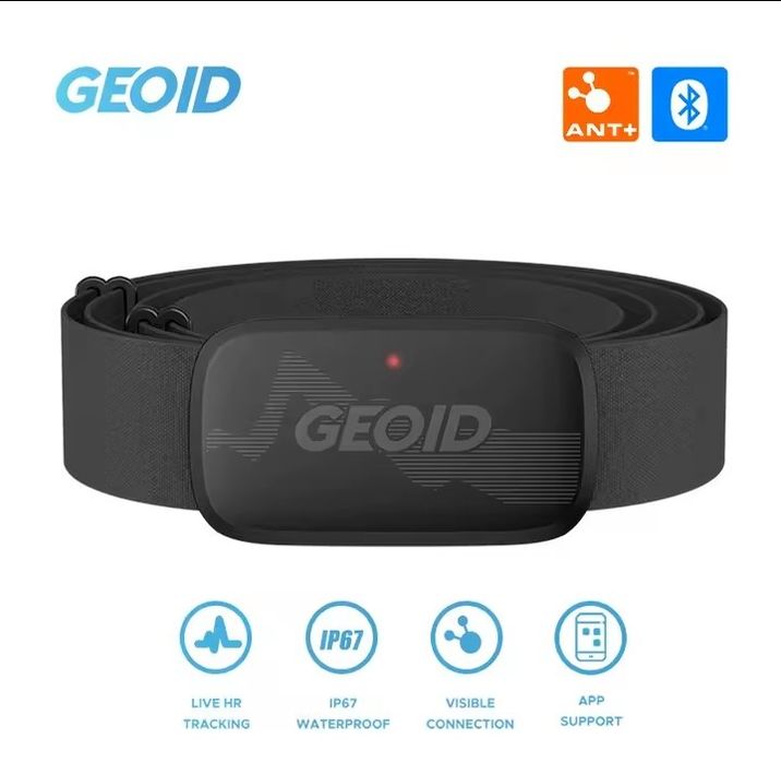 Pulsometr, czujnik tętna z paskiem na klatkę piersiową.