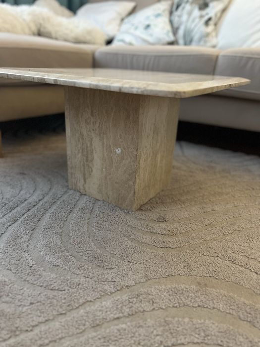 Stolik trawertynowy kamienny - trawertyn lata 70 80 vintage design